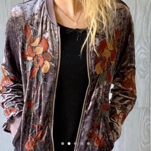 Crushed Velvet Embroidered Jacket